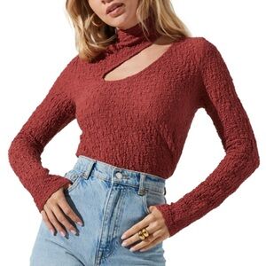 ASTR Long Sleeve Cut Out Top NEW NWT XS XSmall X Small